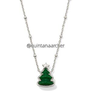Holiday Tree Gold Short Pendant Necklace